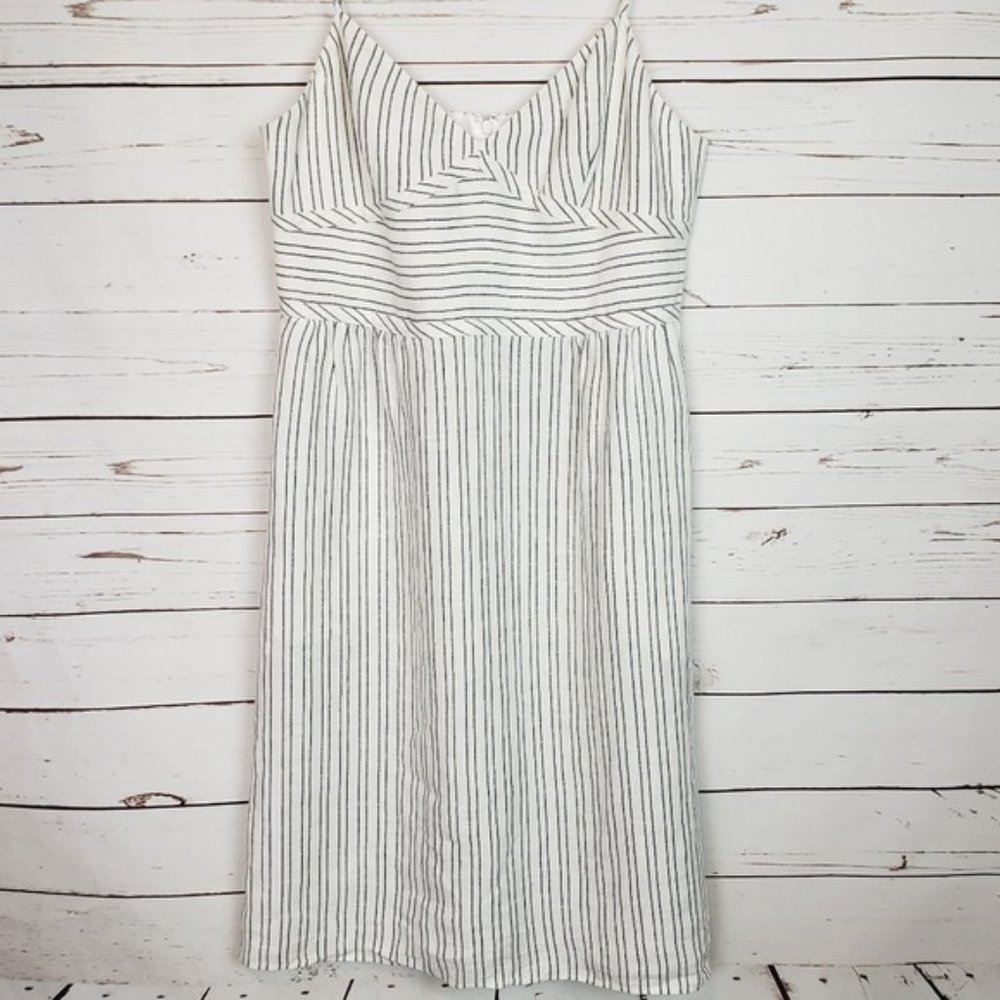 Theory "Melaena B" Narrow Stripe Linen Dress - Picture 3 of 8
